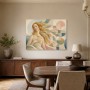 Moderne Kunst oder Kunstdruck mit poetischer Frauenfigur