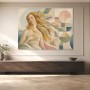 Moderne Kunst oder Kunstdruck mit poetischer Frauenfigur