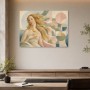 Moderne Kunst oder Kunstdruck mit poetischer Frauenfigur