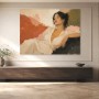 Elegante Porträtstudie als Kunstwerk oder Wandbild mit warmer Farbigkeit