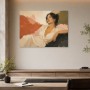 Elegante Porträtstudie als Kunstwerk oder Wandbild mit warmer Farbigkeit