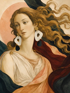 Elegantes Porträt als Poster oder Acrylbild mit fließenden Formen
