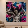 Graffiti Gott Atlas als Modernes Wandbild oder Gallery Print