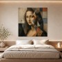 Mona Lisa als Kunstwerk oder Modernes Wandbild mit geometrischer Tiefe