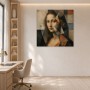 Mona Lisa als Kunstwerk oder Modernes Wandbild mit geometrischer Tiefe