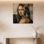 Mona Lisa als Kunstwerk oder Modernes Wandbild mit geometrischer Tiefe