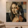Mona Lisa als Kunstwerk oder Modernes Wandbild mit geometrischer Tiefe