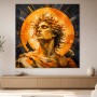 Antikes Porträt als Kunstwerk oder Wandbild in Gold und Blau