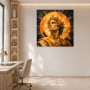 Antikes Porträt als Kunstwerk oder Wandbild in Gold und Blau