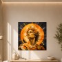 Antikes Porträt als Kunstwerk oder Wandbild in Gold und Blau