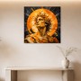 Antikes Porträt als Kunstwerk oder Wandbild in Gold und Blau