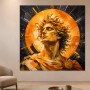 Antikes Porträt als Kunstwerk oder Wandbild in Gold und Blau