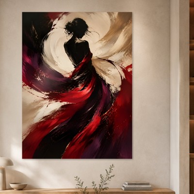 Abstraktes Wandbild oder Fine Art Print mit eleganter Frauen-Silhouette
