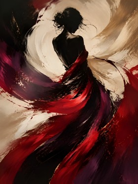 Abstraktes Wandbild oder Fine Art Print mit eleganter Frauen-Silhouette Abstraktes Wandbild oder Fine Art Print mit eleganter Frauen-Silhouette