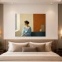 Ruhiges Porträt mit Licht und Farbe, Leinwand oder Kunstdruck