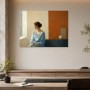 Ruhiges Porträt mit Licht und Farbe, Leinwand oder Kunstdruck