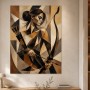 Geometrische Frau mit Bogen als Kunstdruck oder Modernes Wandbild