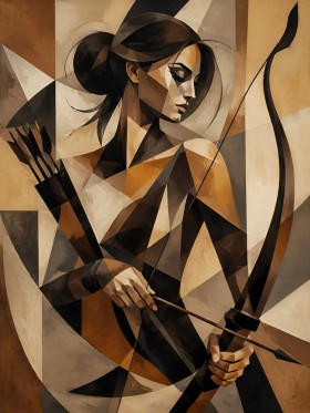 Geometrische Frau mit Bogen als Kunstdruck oder Modernes Wandbild Geometrische Frau mit Bogen als Kunstdruck oder Modernes Wandbild