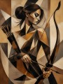 Geometrische Frau mit Bogen als Kunstdruck oder Modernes Wandbild