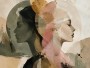 Abstraktes Wandbild oder Kunstdruck mit doppelt porträtiertem Frauengesicht