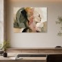 Abstraktes Wandbild oder Kunstdruck mit doppelt porträtiertem Frauengesicht