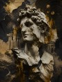 Antike Statue im Dunkel zwischen Kunstwerk und Wandbild