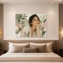 Elegantes Porträt als Leinwandbild oder Acrylbild mit floraler Ruhe