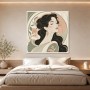 Elegantes Porträt als Wandbild oder Kunstdruck mit floralen Linien