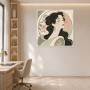 Elegantes Porträt als Wandbild oder Kunstdruck mit floralen Linien