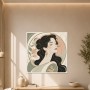Elegantes Porträt als Wandbild oder Kunstdruck mit floralen Linien