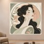 Elegantes Porträt als Wandbild oder Kunstdruck mit floralen Linien