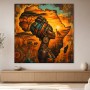 Afrikanische Porträtkunst als Leinwand oder Poster mit Sonnenuntergang