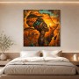 Afrikanische Porträtkunst als Leinwand oder Poster mit Sonnenuntergang