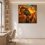 Afrikanische Porträtkunst als Leinwand oder Poster mit Sonnenuntergang