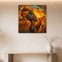 Afrikanische Porträtkunst als Leinwand oder Poster mit Sonnenuntergang