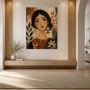 Porträt in warmen Erdtönen als Kunstwerk oder Wandbild
