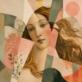 Porträt zwischen Formen als Kunstwerk oder Fine Art Print
