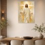 Lichtvolle Figur in Gold, Kunstwerk oder Wandbild mit spiritueller Ausstrahlung