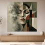 Abstraktes Porträt als Wandbild oder Acrylbild in sanften Kontrasten