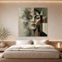 Abstraktes Porträt als Wandbild oder Acrylbild in sanften Kontrasten