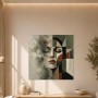 Abstraktes Porträt als Wandbild oder Acrylbild in sanften Kontrasten