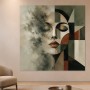 Abstraktes Porträt als Wandbild oder Acrylbild in sanften Kontrasten
