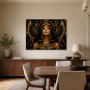 Ägyptische Königin als Acrylbild oder Kunstdruck in Gold und Schwarz
