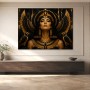 Ägyptische Königin als Acrylbild oder Kunstdruck in Gold und Schwarz
