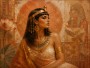 Ägyptische Muse als Wandbild oder Fine Art Print in Gold und Ocker