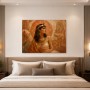 Ägyptische Muse als Wandbild oder Fine Art Print in Gold und Ocker