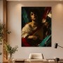 Porträt mit Laute als Leinwandbild oder Fine Art Print