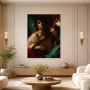 Porträt mit Laute als Leinwandbild oder Fine Art Print