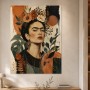 Porträt mit Blumenkrone, Wandbild oder Kunstdruck in warmer Farbharmonie