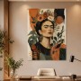 Porträt mit Blumenkrone, Wandbild oder Kunstdruck in warmer Farbharmonie